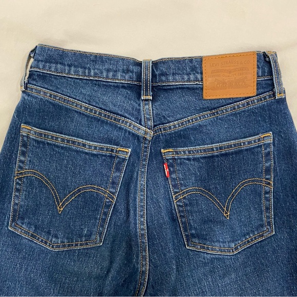 Levi’s navy blue flare pants high waist - Picture 1 of 5